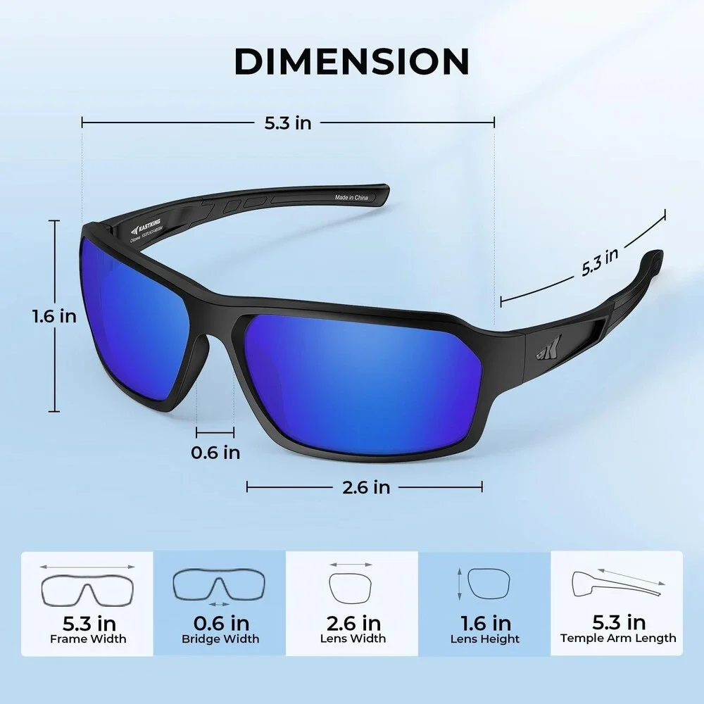 KastKing Chippewa Polarized Sunglasses UV400 Protection Full Wrap 10mm TAC
